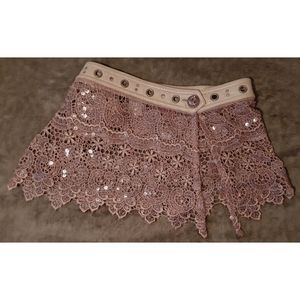 Embellished Purple Bikini Skirt Cover